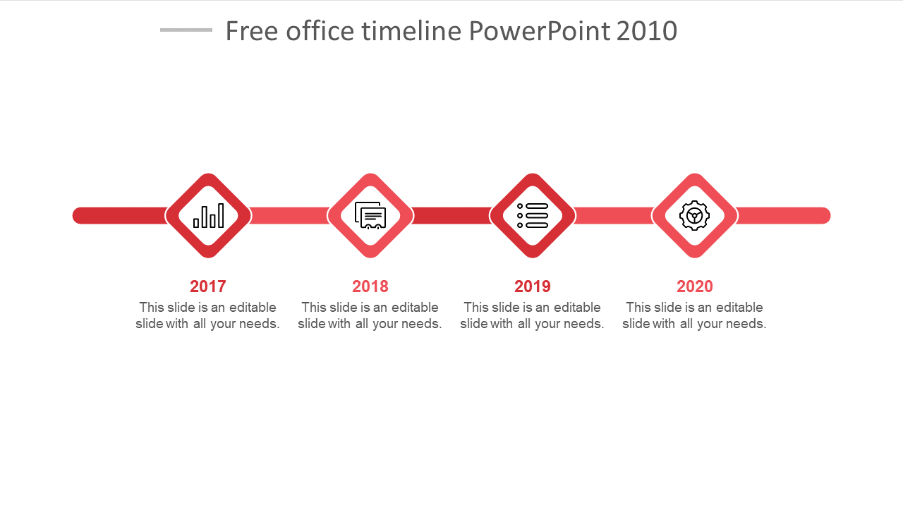 Free - Free office timeline PowerPoint 2010 model template